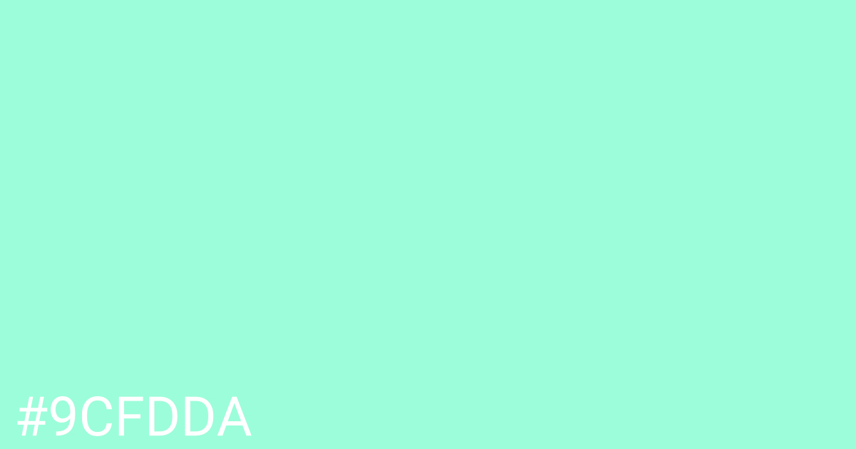 Hex color #9cfdda graphic