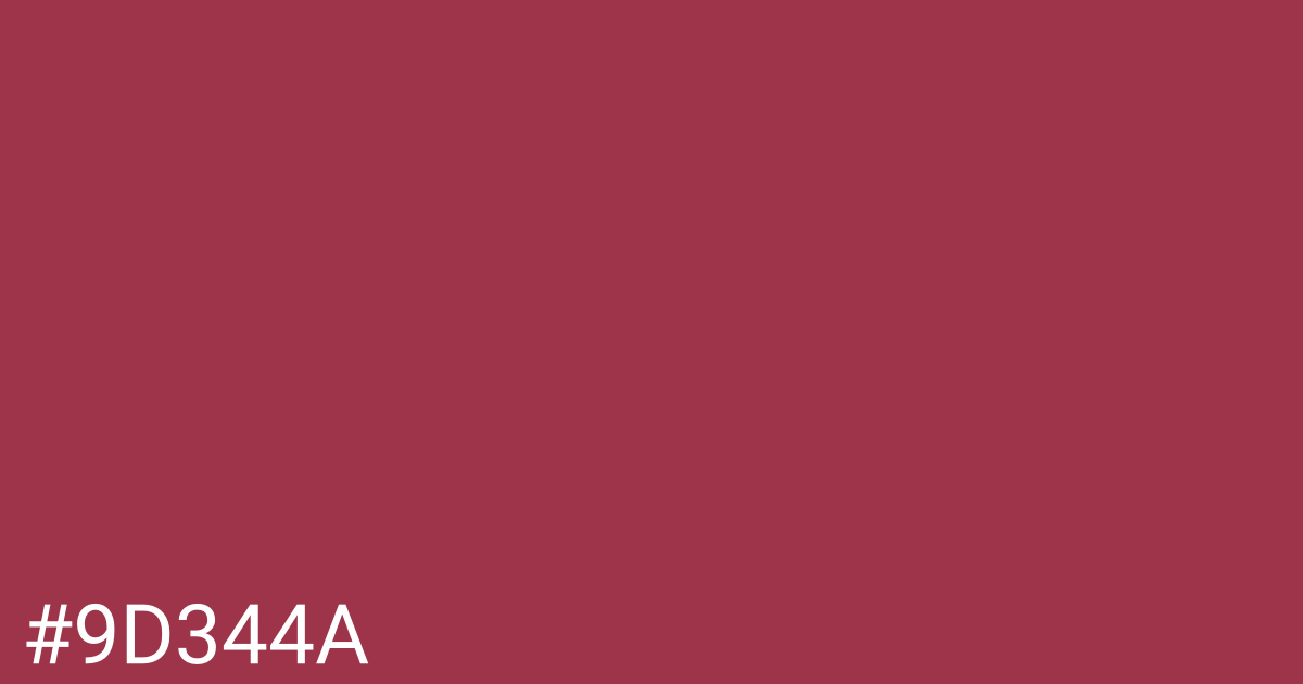 Hex color #9d344a graphic