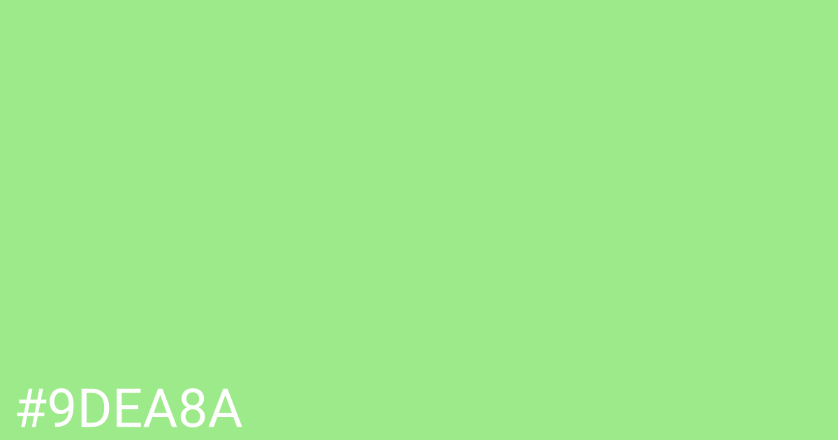 Hex color #9dea8a graphic