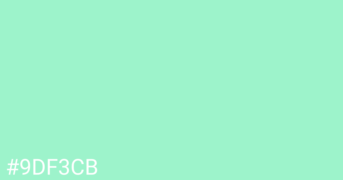 Hex color #9df3cb graphic