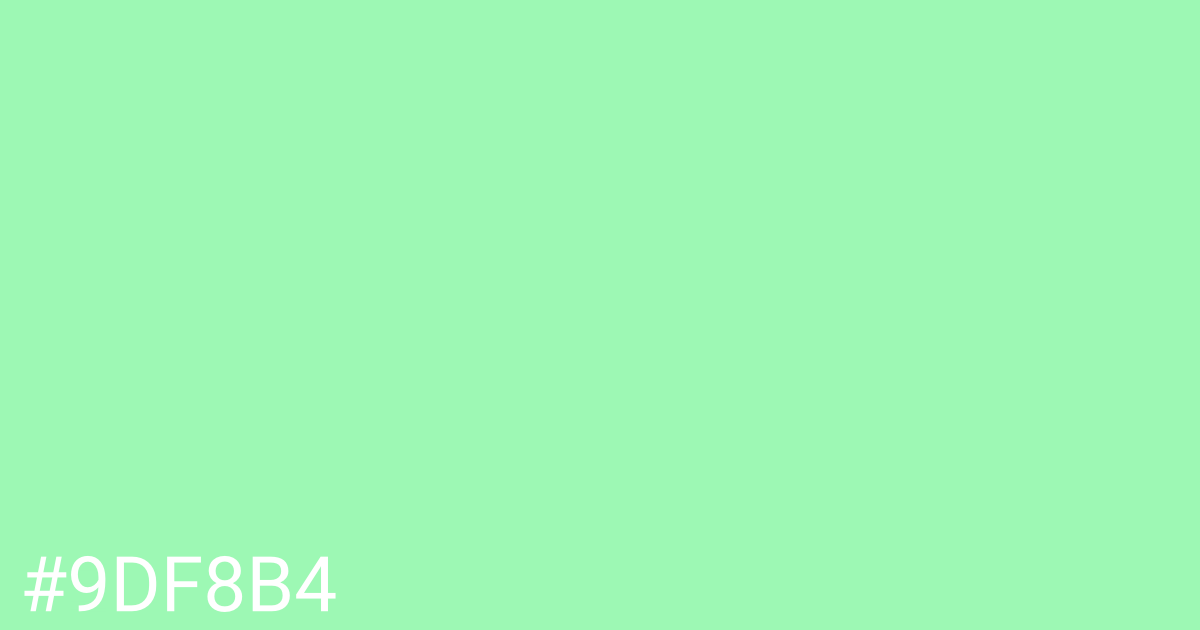 Hex color #9df8b4 graphic