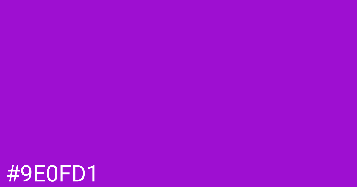 Hex color #9e0fd1 graphic