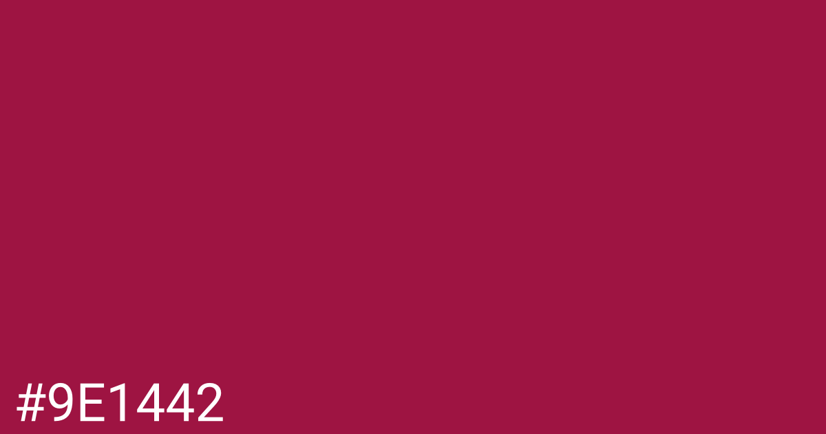 Hex color #9e1442 graphic