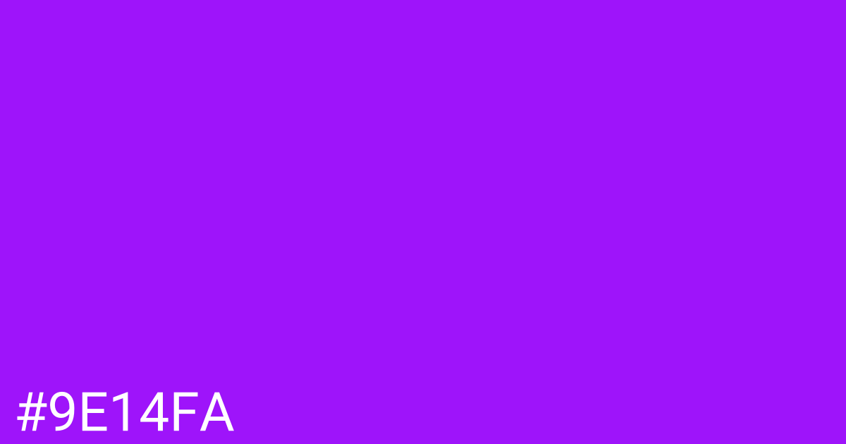 Hex color #9e14fa graphic