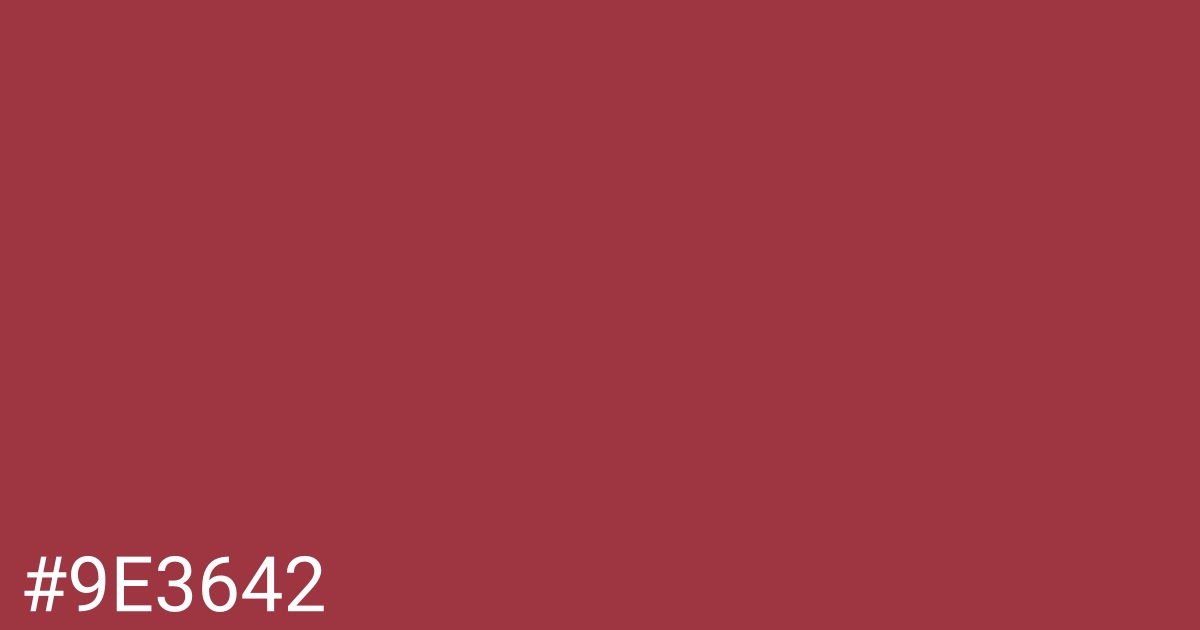 Hex color #9e3642 graphic