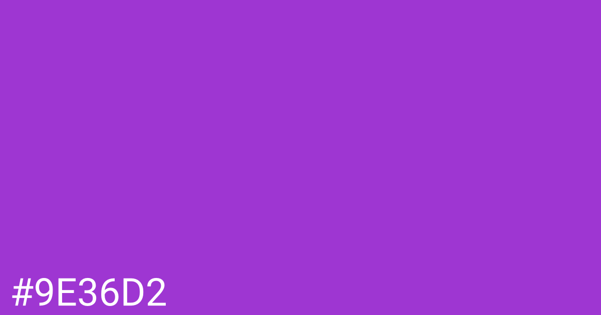 Hex color #9e36d2 graphic