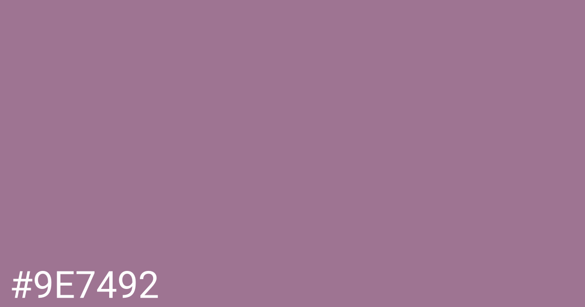 Hex color #9e7492 graphic