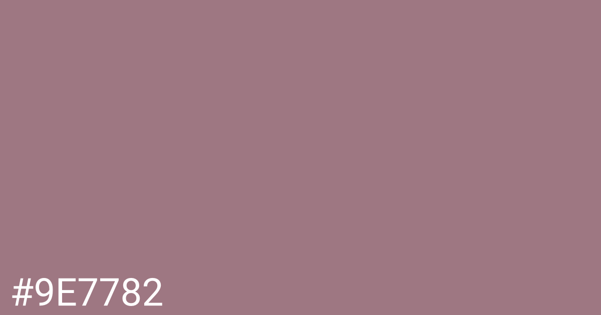 Hex color #9e7782 graphic