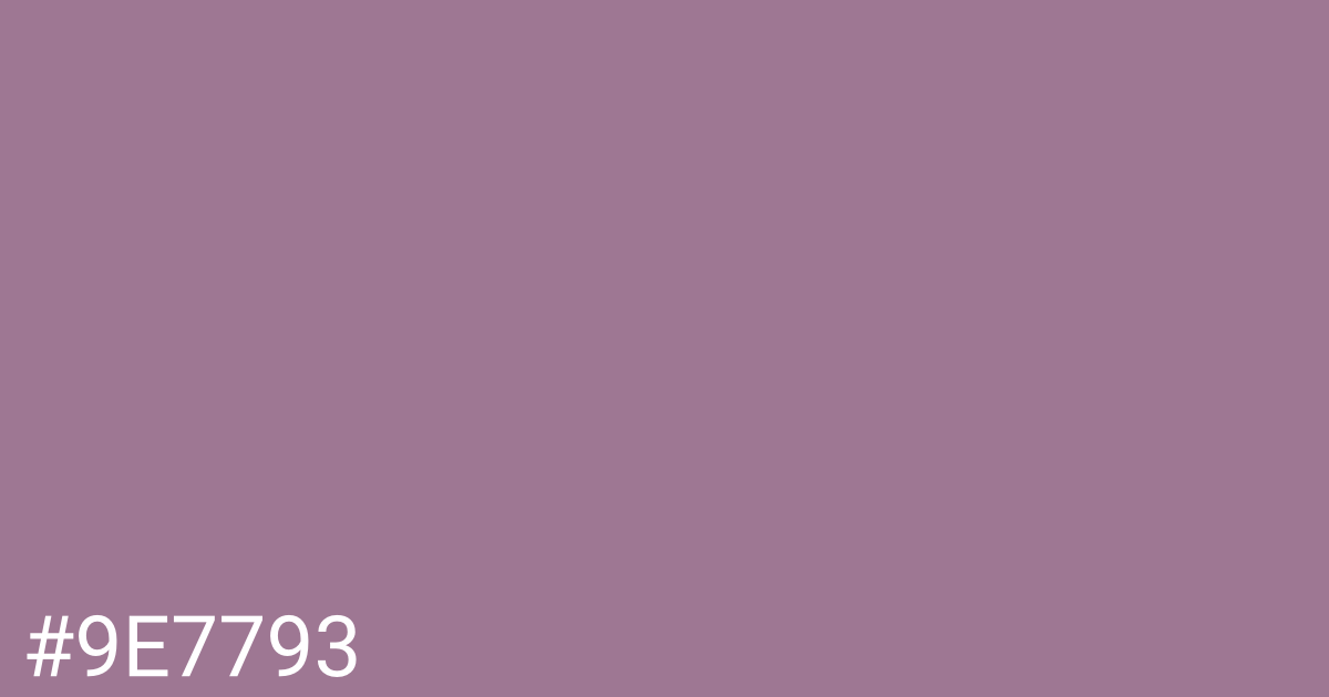 Hex color #9e7793 graphic