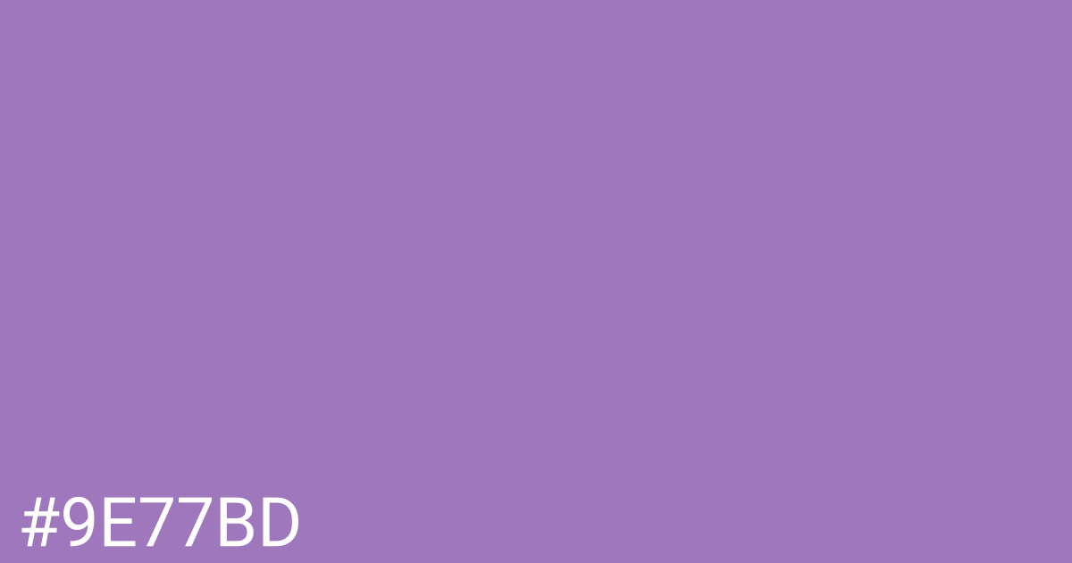 Hex color #9e77bd graphic