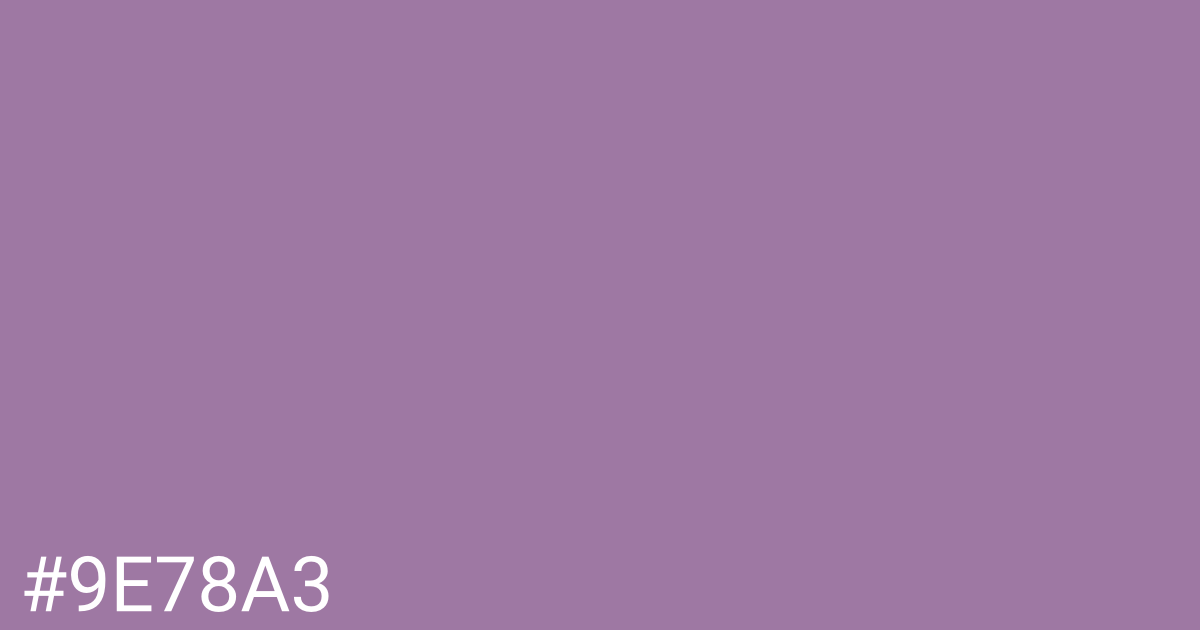 Hex color #9e78a3 graphic