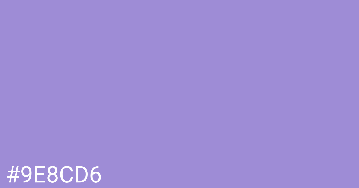 Hex color #9e8cd6 graphic