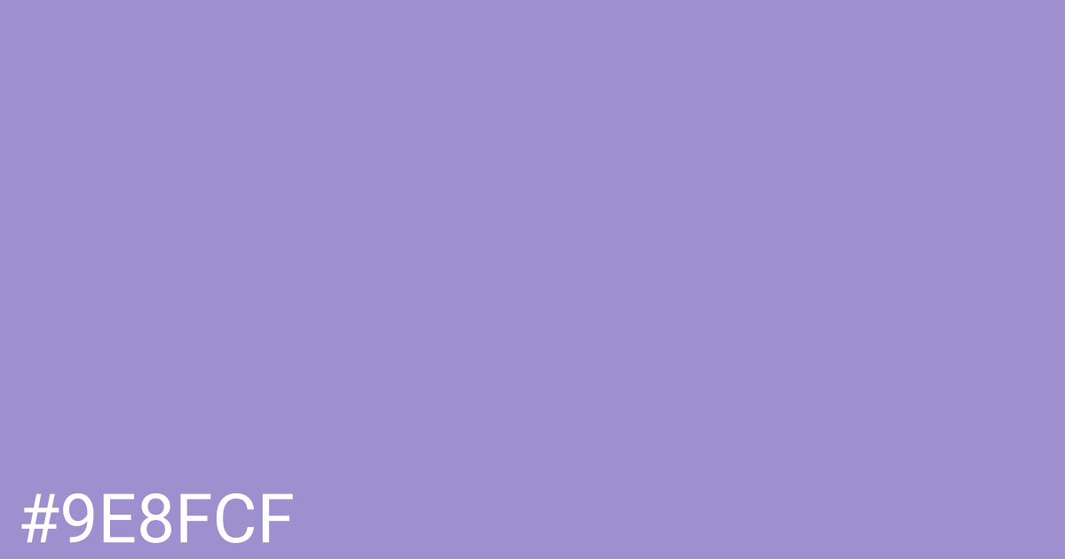 Hex color #9e8fcf graphic