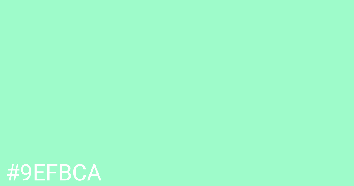 Hex color #9efbca graphic