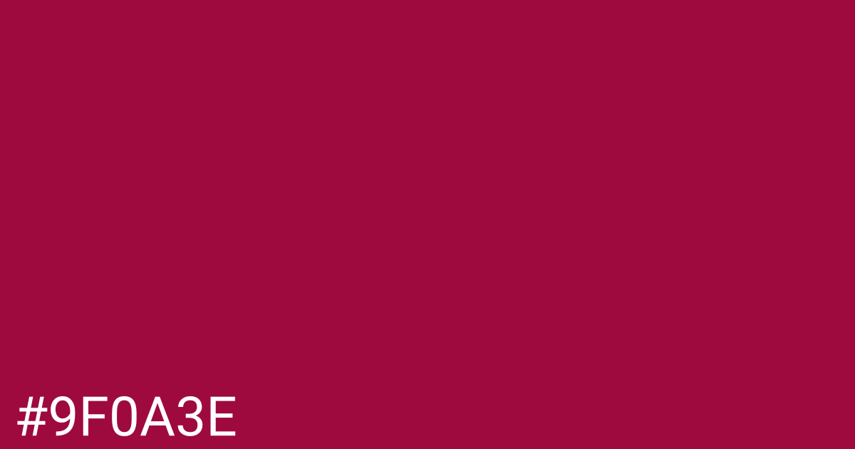 Hex color #9f0a3e graphic