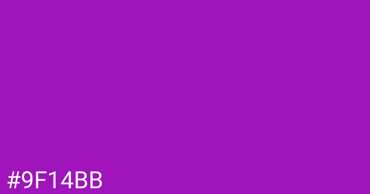 Hex color #9f14bb graphic
