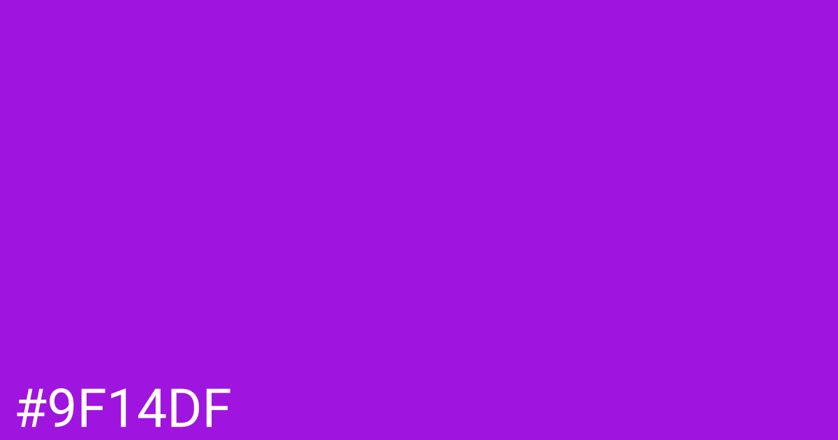 Hex color #9f14df graphic