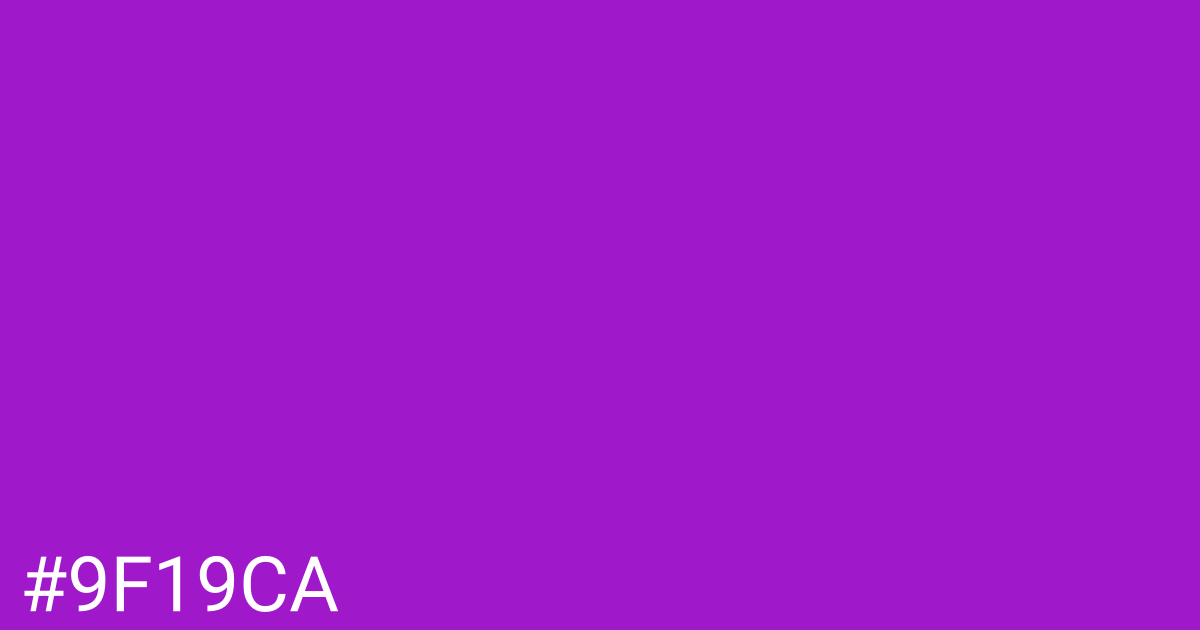 Hex color #9f19ca graphic