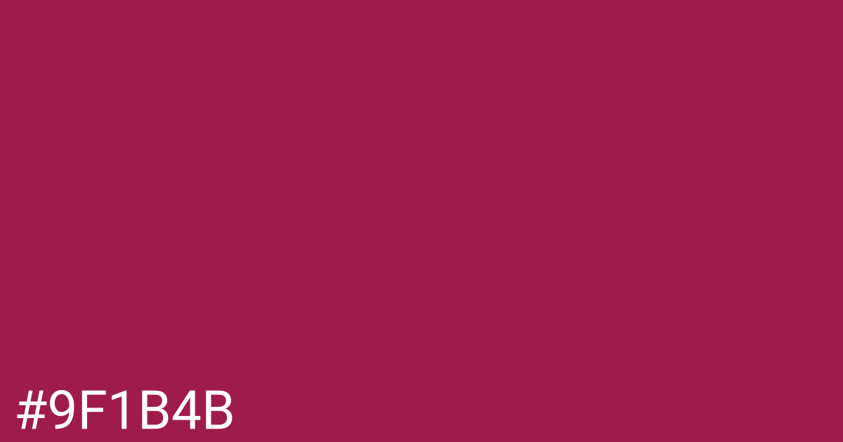 Hex color #9f1b4b graphic