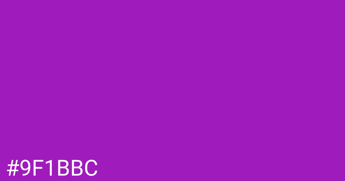 Hex color #9f1bbc graphic