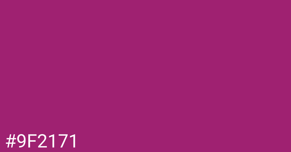 Hex color #9f2171 graphic