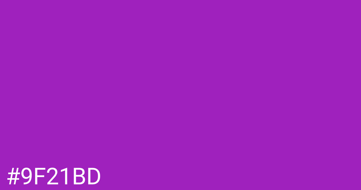 Hex color #9f21bd graphic