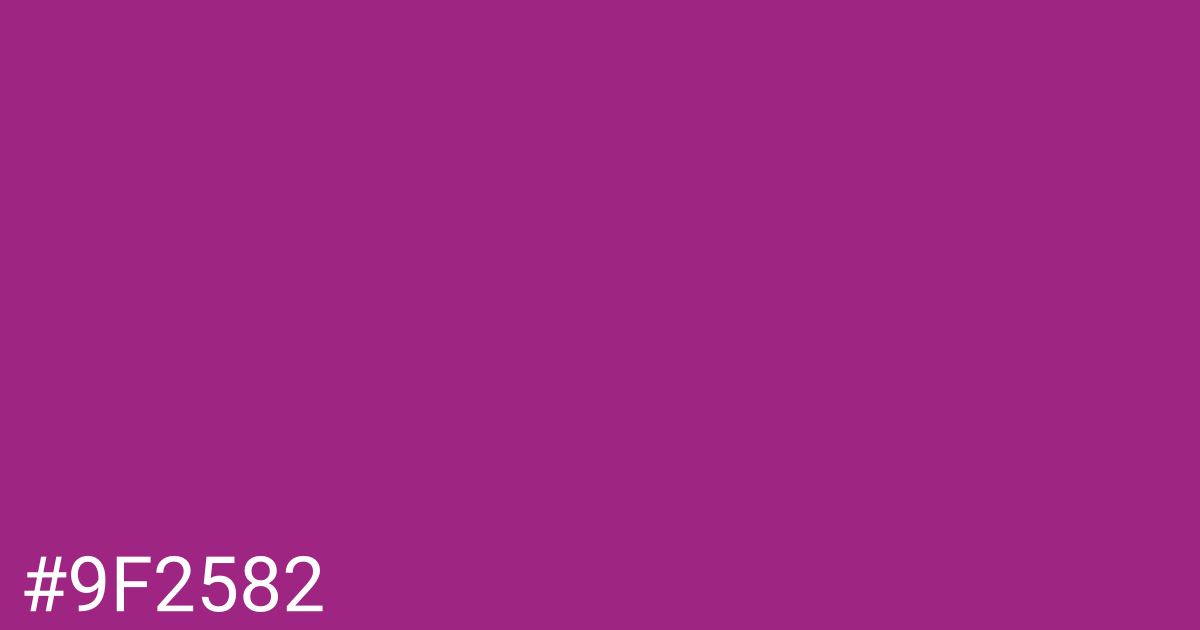 Hex color #9f2582 graphic