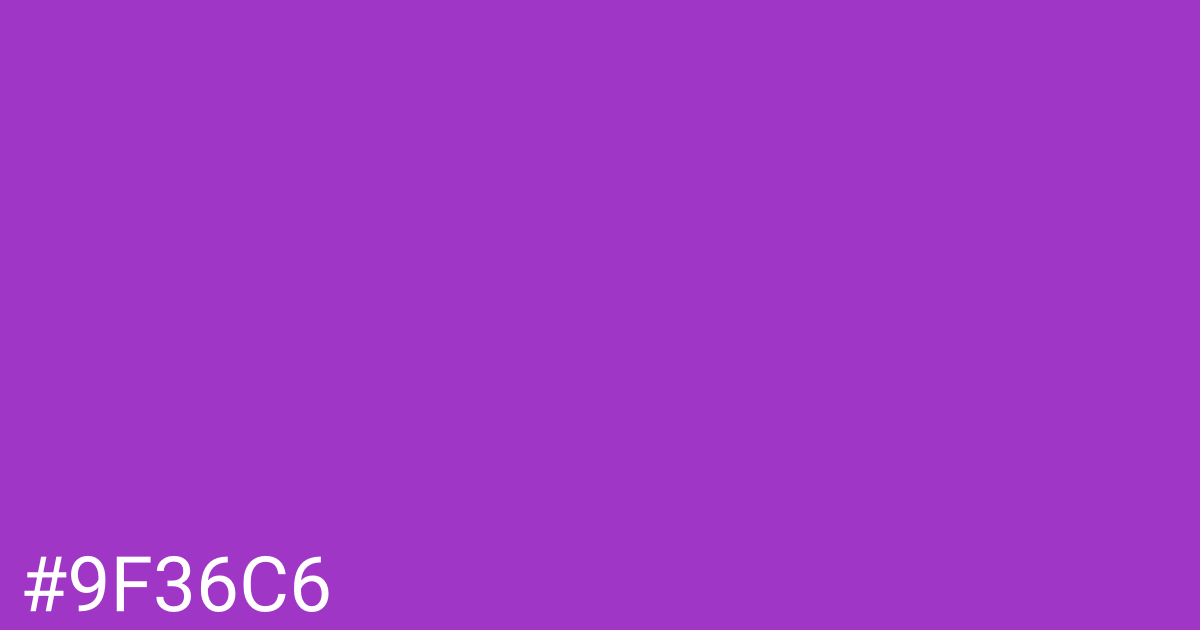Hex color #9f36c6 graphic