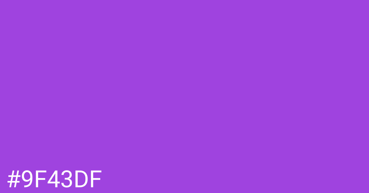 Hex color #9f43df graphic