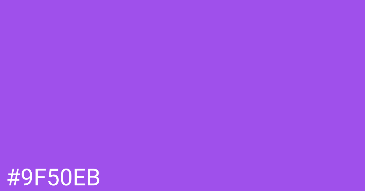 Hex color #9f50eb graphic