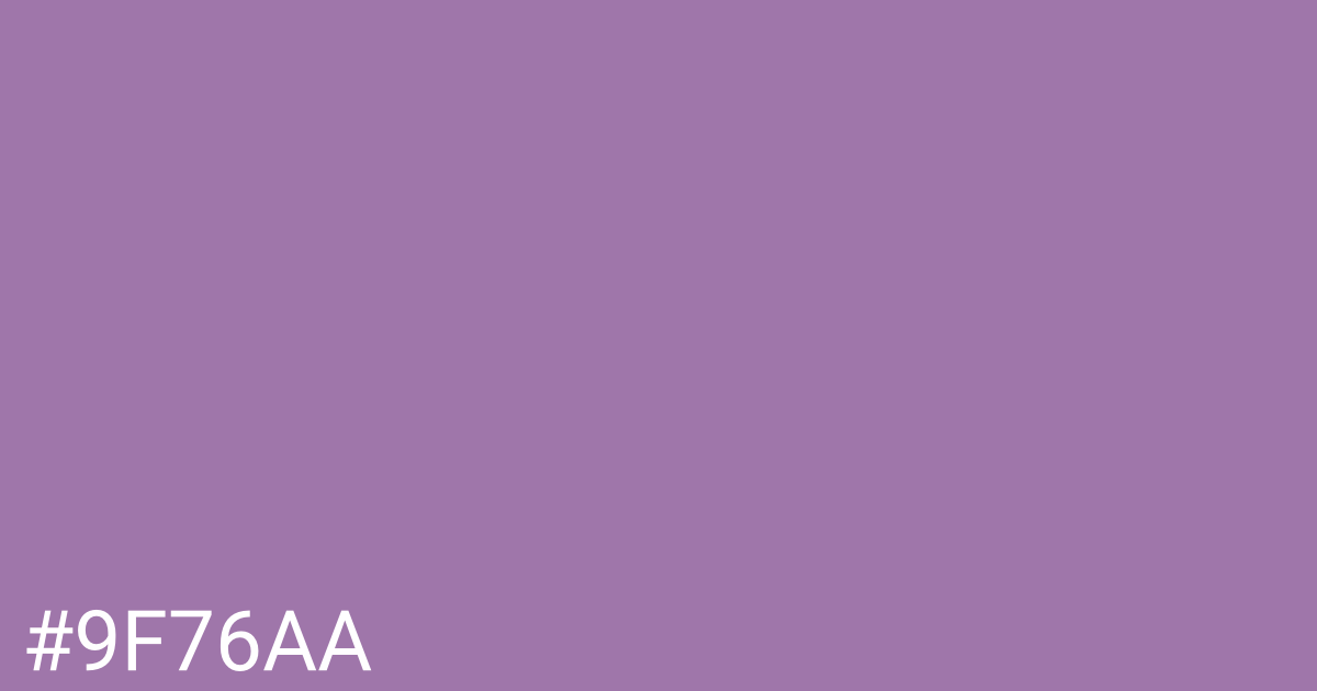 Hex color #9f76aa graphic