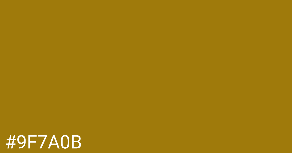 Hex color #9f7a0b graphic