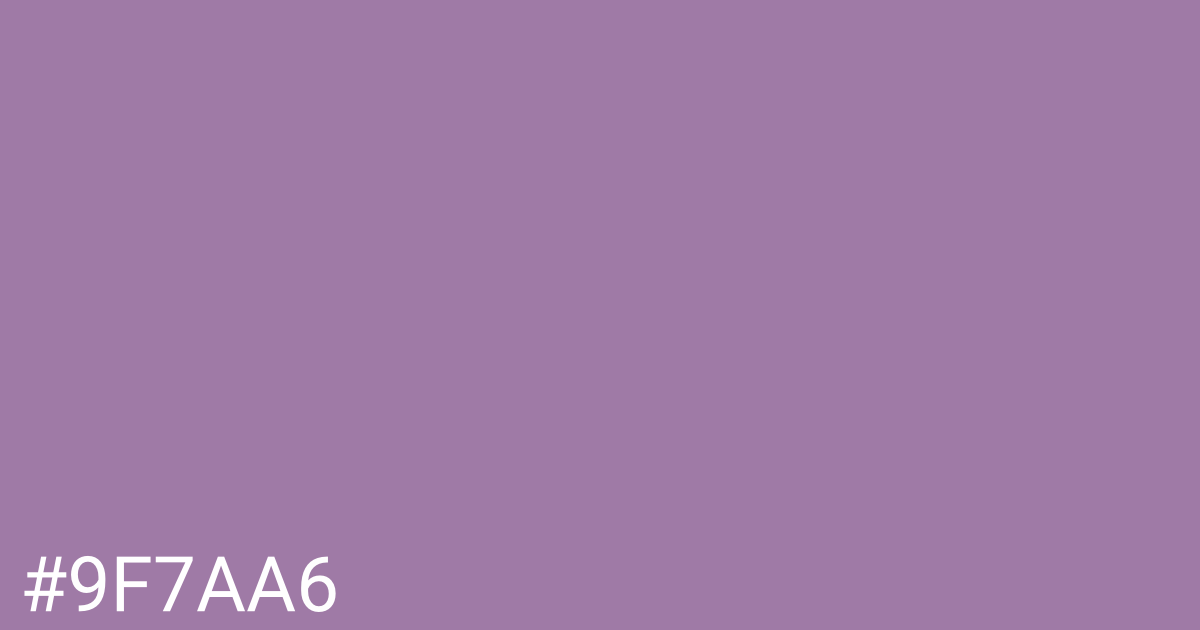 Hex color #9f7aa6 graphic