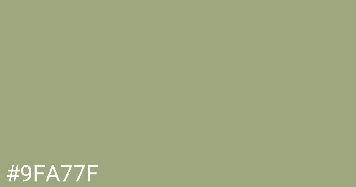 Hex color #9fa77f graphic