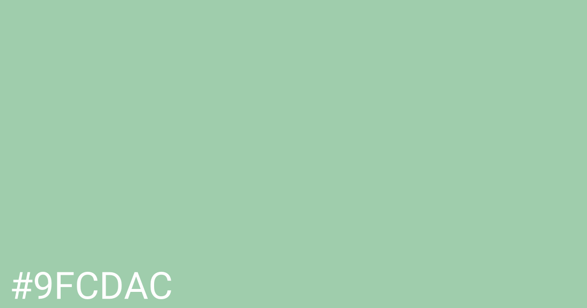 Hex color #9fcdac graphic