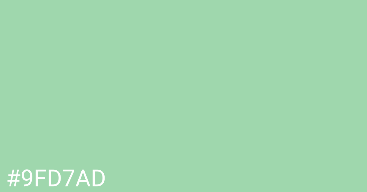 Hex color #9fd7ad graphic