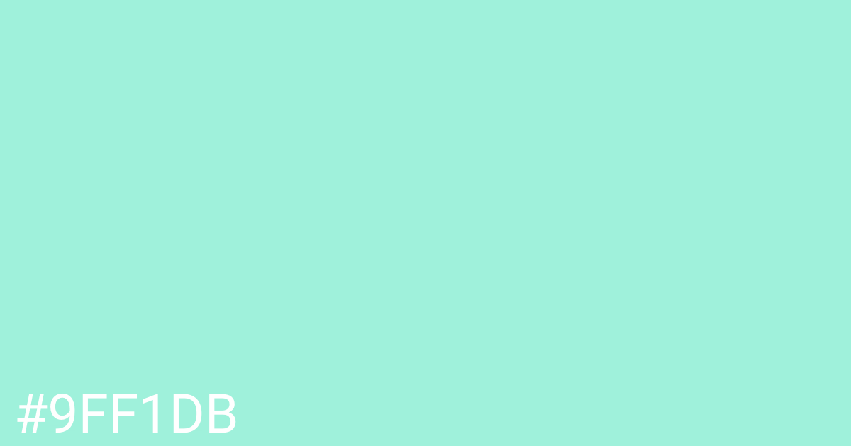 Hex color #9ff1db graphic