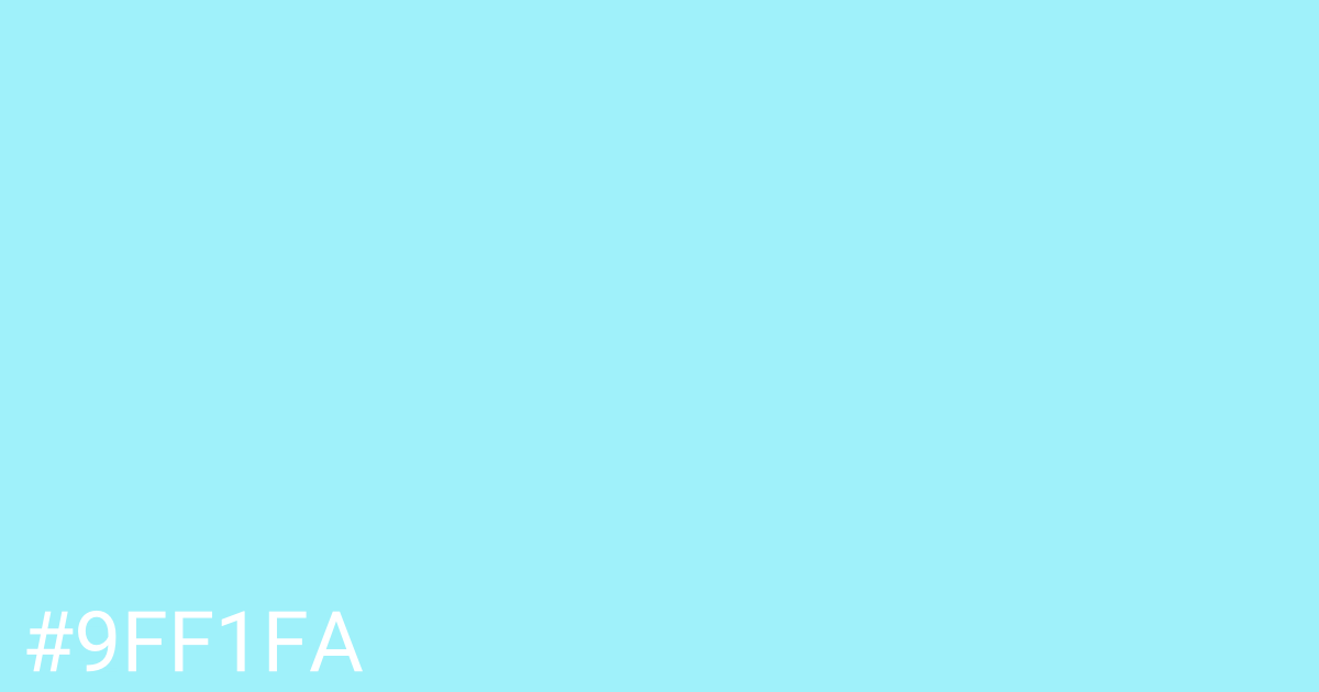 Hex color #9ff1fa graphic