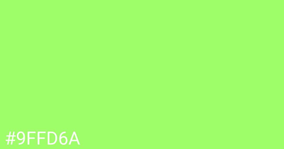 Hex color #9ffd6a graphic