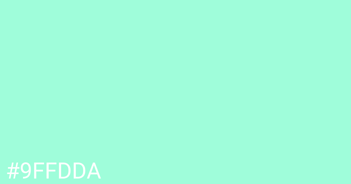 Hex color #9ffdda graphic