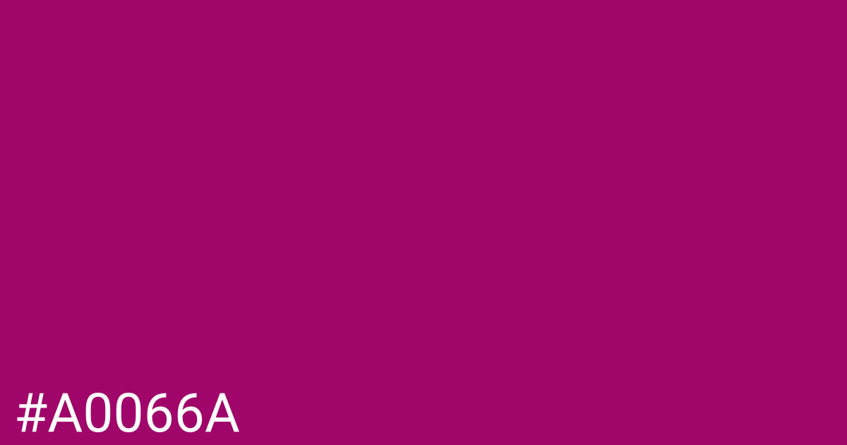 Hex color #a0066a graphic