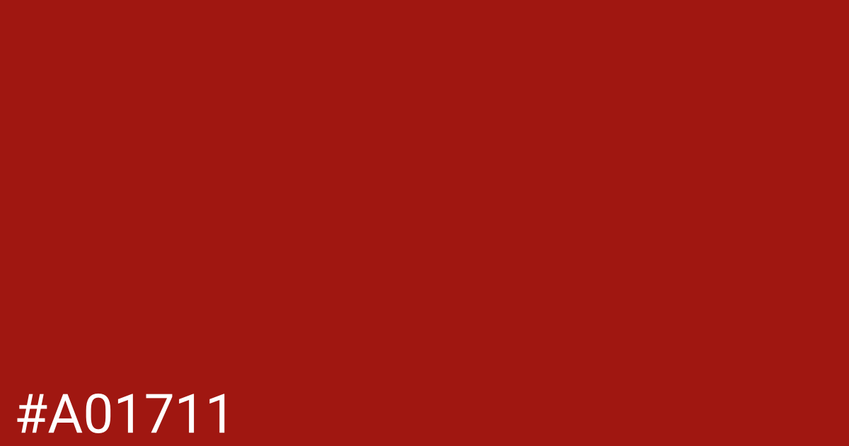 Hex color #a01711 graphic