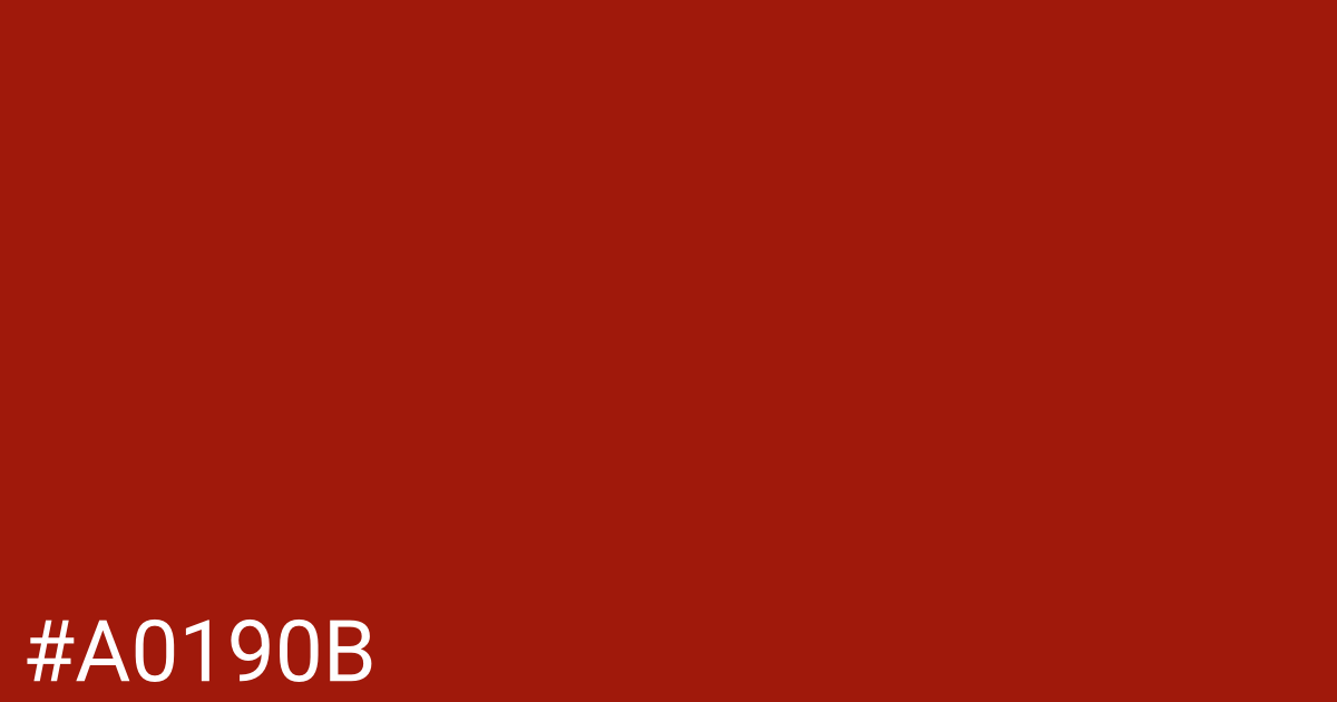 Hex color #a0190b graphic