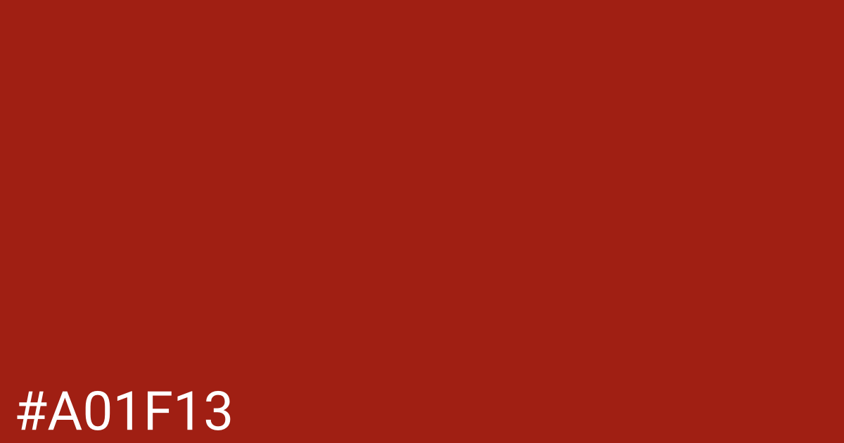 Hex color #a01f13 graphic