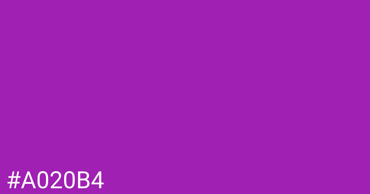 Hex color #a020b4 graphic