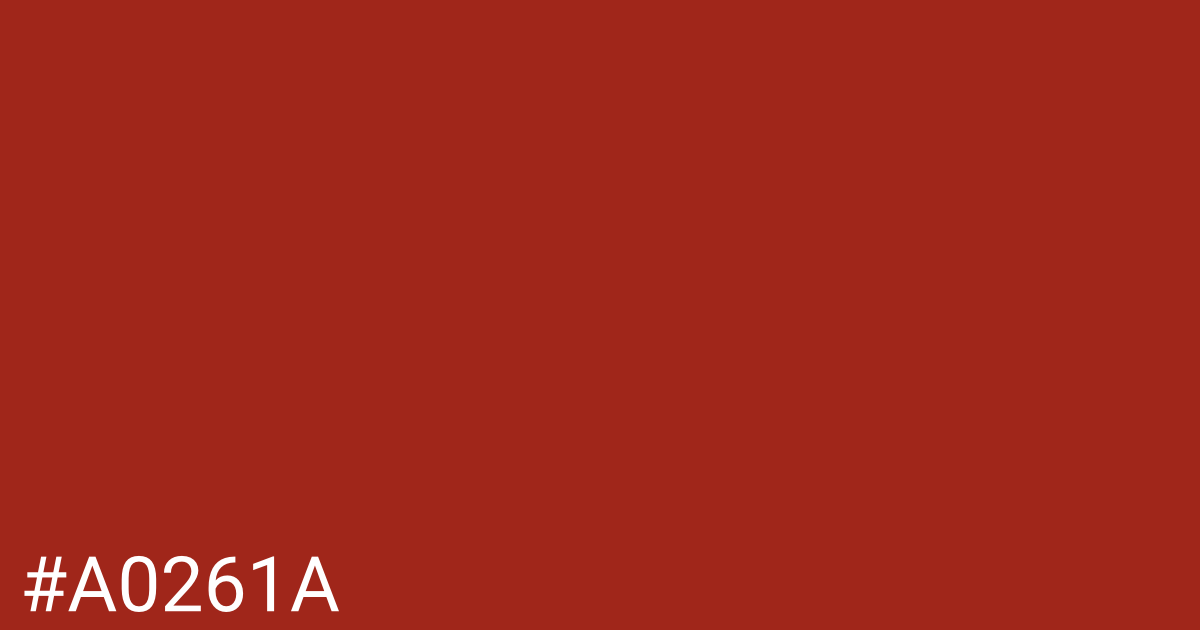 Hex color #a0261a graphic