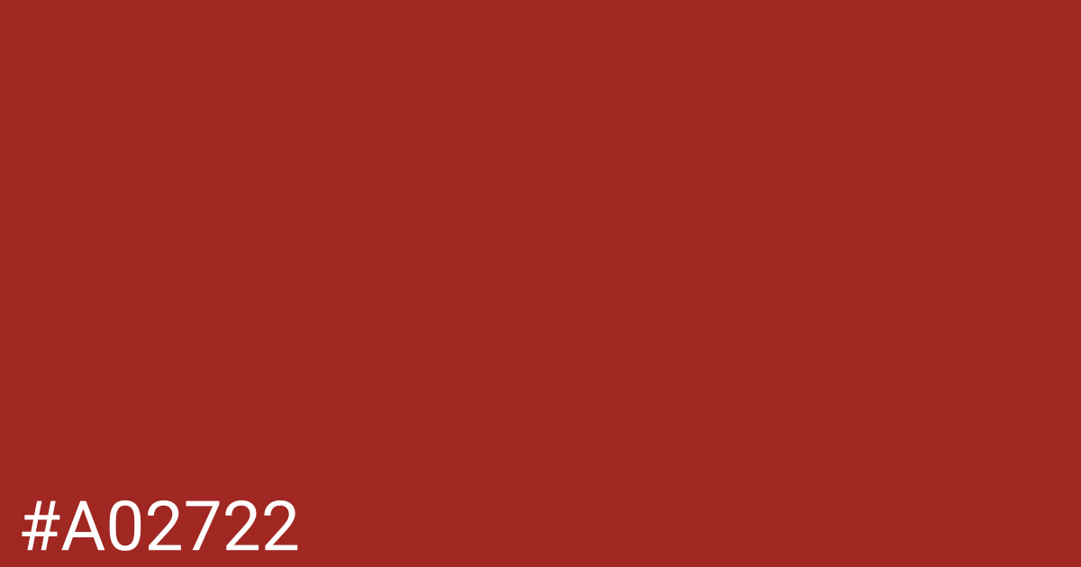 Hex color #a02722 graphic