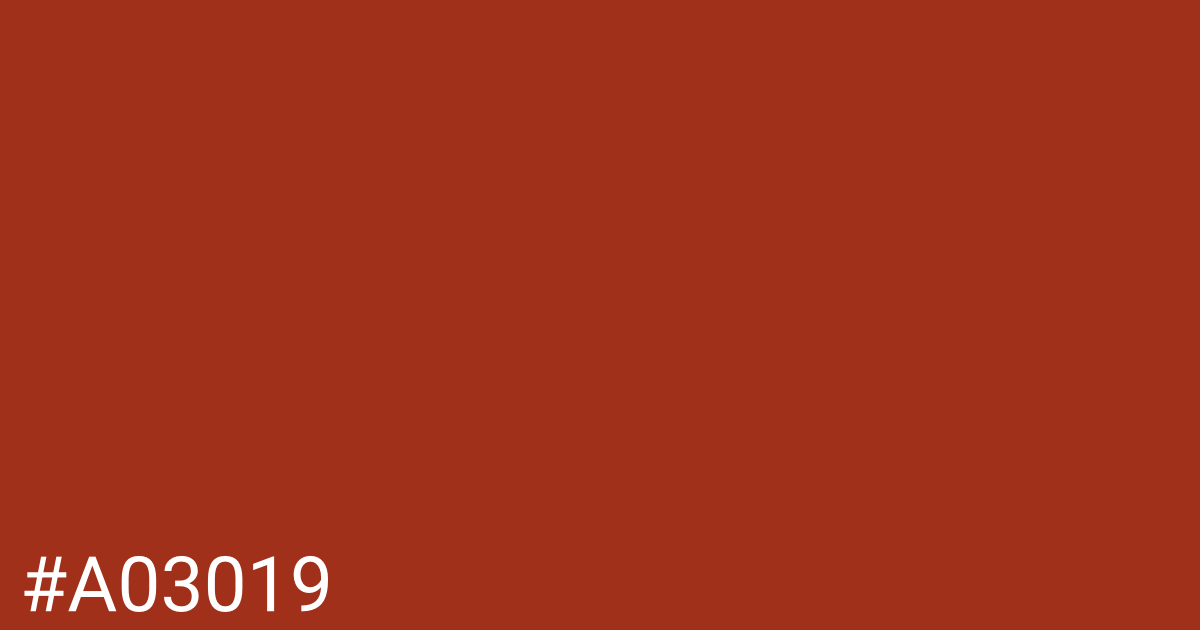 Hex color #a03019 graphic