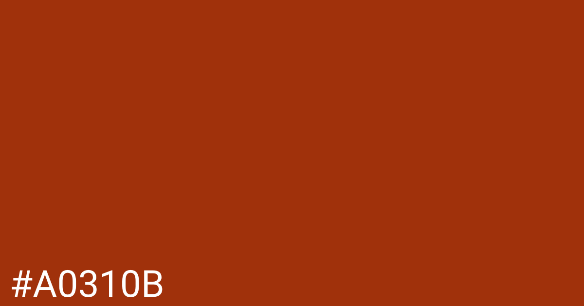 Hex color #a0310b graphic