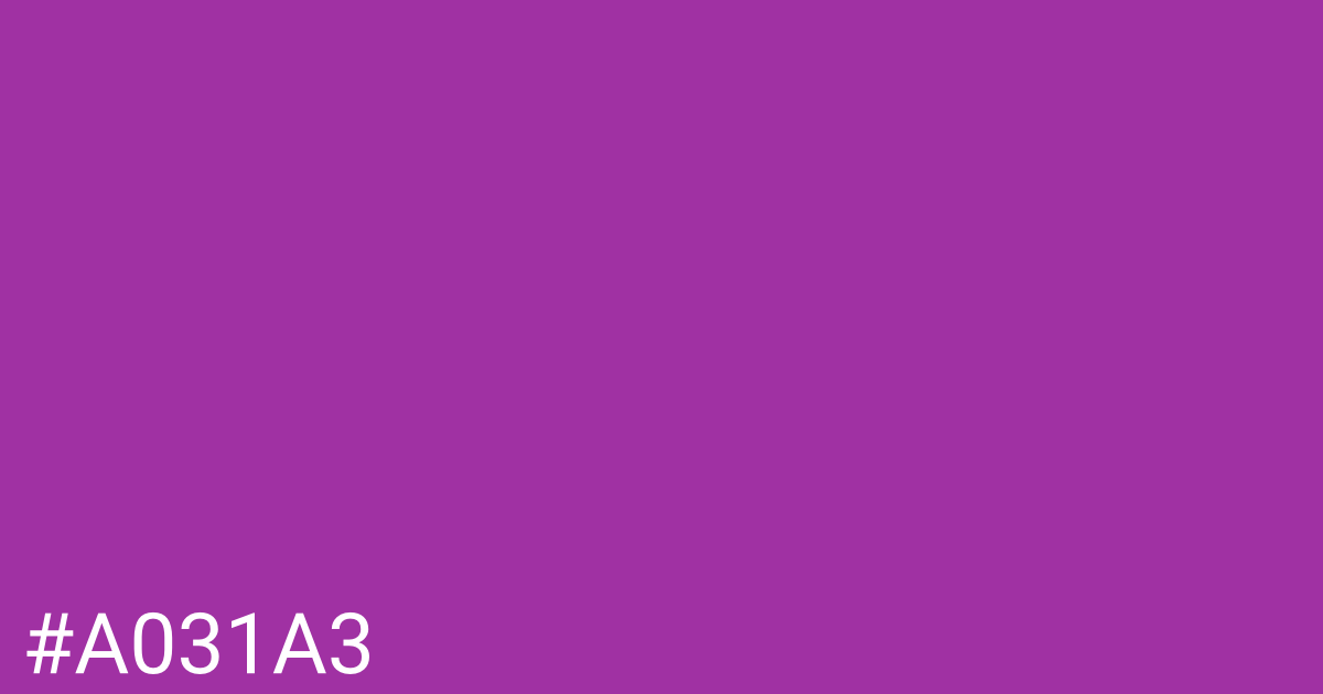 Hex color #a031a3 graphic